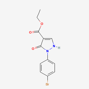 molecular formula C12H11BrN2O3 B3093359 1-(4-溴苯基)-5-羟基-1H-吡唑-4-羧酸乙酯 CAS No. 1242938-32-4