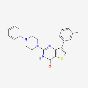 molecular formula C23H22N4OS B3093360 7-(3-methylphenyl)-2-(4-phenylpiperazin-1-yl)thieno[3,2-d]pyrimidin-4(3H)-one CAS No. 1242963-58-1