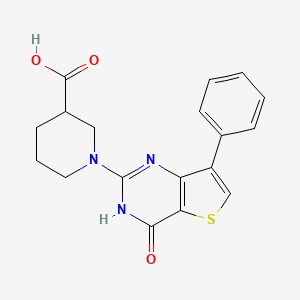 1-(4-Oxo-7-phenyl-3,4-dihydrothieno[3,2-d]pyrimidin-2-yl)piperidine-3-carboxylic acid