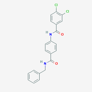 molecular formula C21H16Cl2N2O2 B309337 N-{4-[(benzylamino)carbonyl]phenyl}-3,4-dichlorobenzamide 