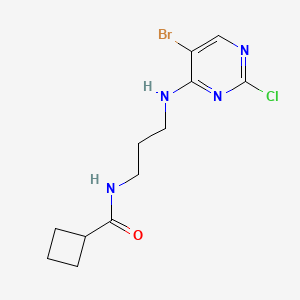 molecular formula C12H16BrClN4O B3093371 Cyclobutanecarboxylic acid [3-(5-bromo-2-chloro-pyrimidin-4-ylamino)-propyl]-amide CAS No. 1243268-69-0