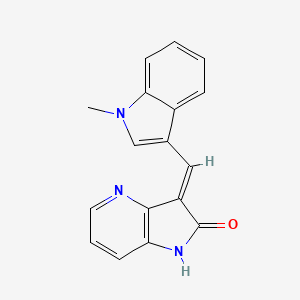 molecular formula C17H13N3O B3093406 (3E)-3-[(1-Methylindol-3-YL)methylidene]-1H-pyrrolo[3,2-B]pyridin-2-one CAS No. 1243657-78-4