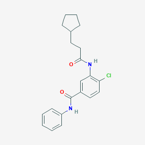 molecular formula C21H23ClN2O2 B309342 4-chloro-3-[(3-cyclopentylpropanoyl)amino]-N-phenylbenzamide 