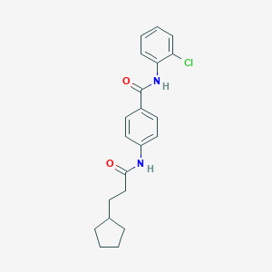 molecular formula C21H23ClN2O2 B309343 N-(2-chlorophenyl)-4-[(3-cyclopentylpropanoyl)amino]benzamide 