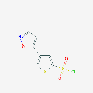 molecular formula C8H6ClNO3S2 B3093456 4-(3-Methyl-1,2-oxazol-5-yl)thiophene-2-sulfonyl chloride CAS No. 1245568-69-7