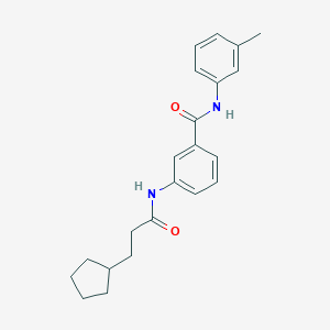 molecular formula C22H26N2O2 B309346 3-[(3-cyclopentylpropanoyl)amino]-N-(3-methylphenyl)benzamide 