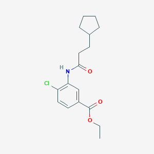 molecular formula C17H22ClNO3 B309349 Ethyl 4-chloro-3-[(3-cyclopentylpropanoyl)amino]benzoate 
