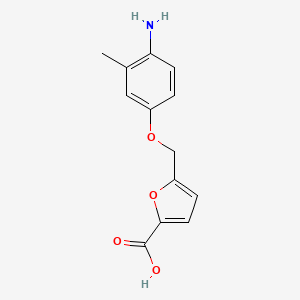 molecular formula C13H13NO4 B3093515 5-((4-Amino-3-methylphenoxy)methyl)furan-2-carboxylic acid CAS No. 1245808-42-7