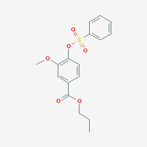 molecular formula C17H18O6S B309358 Propyl 3-methoxy-4-[(phenylsulfonyl)oxy]benzoate 