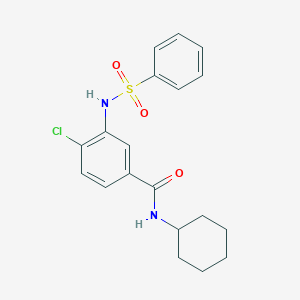 molecular formula C19H21ClN2O3S B309359 4-chloro-N-cyclohexyl-3-[(phenylsulfonyl)amino]benzamide 