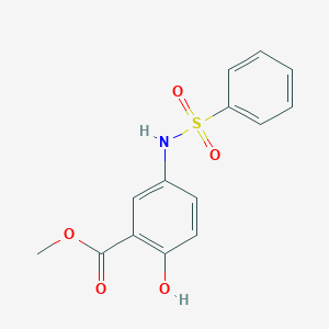 molecular formula C14H13NO5S B309361 Methyl 2-hydroxy-5-[(phenylsulfonyl)amino]benzoate 
