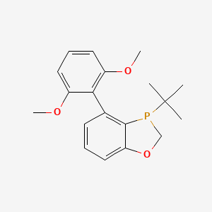 molecular formula C19H23O3P B3093645 3-(tert-Butyl)-4-(2,6-dimethoxyphenyl)-2,3-dihydrobenzo[d][1,3]oxaphosphole CAS No. 1246888-90-3