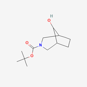 molecular formula C12H21NO3 B3093647 3-Boc-8-羟基-3-氮杂双环[3.2.1]辛烷 CAS No. 1246947-33-0