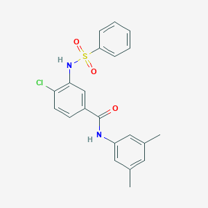 molecular formula C21H19ClN2O3S B309365 4-chloro-N-(3,5-dimethylphenyl)-3-[(phenylsulfonyl)amino]benzamide 