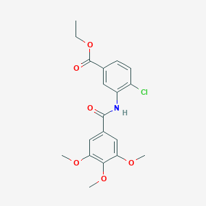molecular formula C19H20ClNO6 B309366 Ethyl 4-chloro-3-[(3,4,5-trimethoxybenzoyl)amino]benzoate 