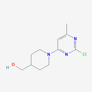 molecular formula C11H16ClN3O B3093665 (1-(2-Chloro-6-methylpyrimidin-4-yl)piperidin-4-yl)methanol CAS No. 1247103-30-5
