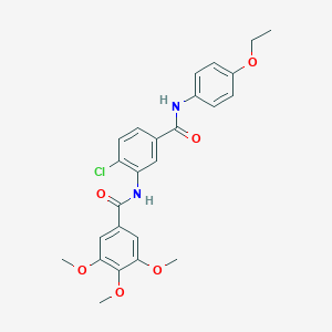 molecular formula C25H25ClN2O6 B309367 N-{2-chloro-5-[(4-ethoxyanilino)carbonyl]phenyl}-3,4,5-trimethoxybenzamide 
