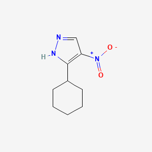 molecular formula C9H13N3O2 B3093681 3-cyclohexyl-4-nitro-1H-pyrazole CAS No. 1247187-59-2