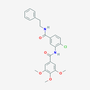 molecular formula C25H25ClN2O5 B309369 N-(2-chloro-5-{[(2-phenylethyl)amino]carbonyl}phenyl)-3,4,5-trimethoxybenzamide 