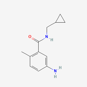 molecular formula C12H16N2O B3093695 5-Amino-N-cyclopropylmethyl-2-methyl-benzamide CAS No. 1247202-97-6