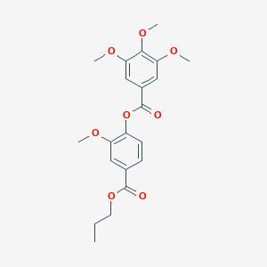 molecular formula C21H24O8 B309371 2-Methoxy-4-(propoxycarbonyl)phenyl 3,4,5-trimethoxybenzoate 