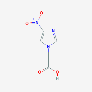 molecular formula C7H9N3O4 B3093711 1H-Imidazole-1-acetic acid, alpha,alpha-dimethyl-4-nitro- CAS No. 1247596-39-9