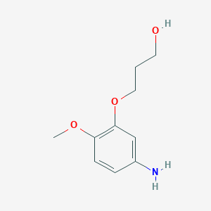 molecular formula C10H15NO3 B3093715 3-(5-氨基-2-甲氧基苯氧基)丙-1-醇 CAS No. 1247618-34-3
