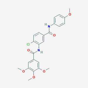 molecular formula C24H23ClN2O6 B309372 N-{2-chloro-5-[(4-methoxyanilino)carbonyl]phenyl}-3,4,5-trimethoxybenzamide 