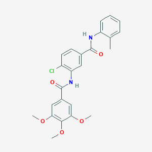 molecular formula C24H23ClN2O5 B309373 N-[2-chloro-5-(2-toluidinocarbonyl)phenyl]-3,4,5-trimethoxybenzamide 