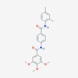 molecular formula C25H26N2O5 B309376 N-{4-[(2,4-dimethylanilino)carbonyl]phenyl}-3,4,5-trimethoxybenzamide 
