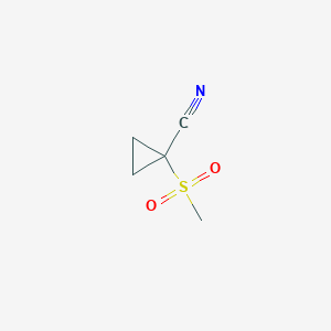 molecular formula C5H7NO2S B3093775 1-(Methylsulfonyl)cyclopropanecarbonitrile CAS No. 1249044-16-3