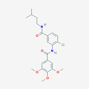 molecular formula C22H27ClN2O5 B309379 N-{2-chloro-5-[(isopentylamino)carbonyl]phenyl}-3,4,5-trimethoxybenzamide 