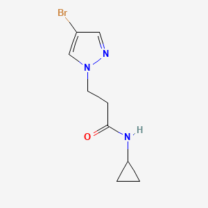 molecular formula C9H12BrN3O B3093798 3-(4-Bromo-1H-pyrazol-1-yl)-N-cyclopropylpropanamide CAS No. 1249252-41-2