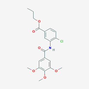 molecular formula C20H22ClNO6 B309381 Propyl 4-chloro-3-[(3,4,5-trimethoxybenzoyl)amino]benzoate 