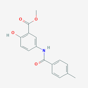 molecular formula C16H15NO4 B309383 Methyl 2-hydroxy-5-[(4-methylbenzoyl)amino]benzoate 
