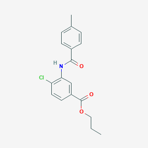 molecular formula C18H18ClNO3 B309388 Propyl 4-chloro-3-[(4-methylbenzoyl)amino]benzoate 