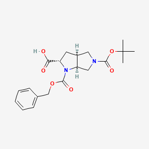 molecular formula C20H26N2O6 B3093907 外消旋体-(2S,3aS,6aS)-1-((苄氧羰基)-5-(叔丁氧羰基)八氢吡咯并[3,4-b]吡咯-2-羧酸 CAS No. 1251001-87-2