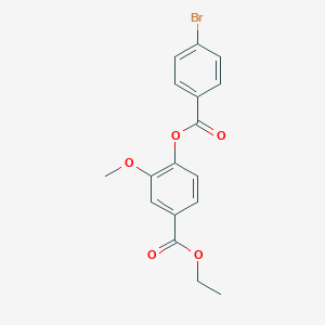 molecular formula C17H15BrO5 B309392 Ethyl 4-[(4-bromobenzoyl)oxy]-3-methoxybenzoate 