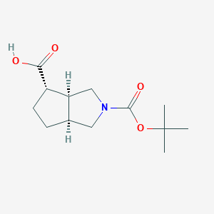 molecular formula C13H21NO4 B3093922 外消旋-反式-2-(叔丁氧羰基)八氢环戊[C]吡咯-4-羧酸 CAS No. 1251012-45-9