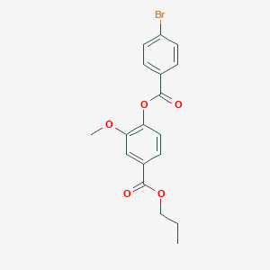 molecular formula C18H17BrO5 B309394 Propyl 4-[(4-bromobenzoyl)oxy]-3-methoxybenzoate 