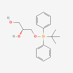 molecular formula C19H26O3Si B3093946 1,2-Propanediol, 3-[[(1,1-dimethylethyl)diphenylsilyl]oxy]-, (2R)- CAS No. 125111-27-5