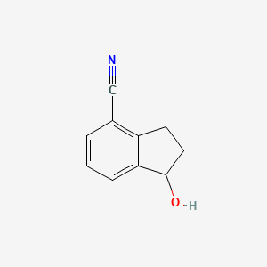 molecular formula C10H9NO B3093947 1-hydroxy-2,3-dihydro-1H-indene-4-carbonitrile CAS No. 125114-76-3