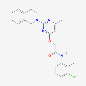 molecular formula C23H23ClN4O2 B3093975 N-(3-chloro-2-methylphenyl)-2-{[2-(3,4-dihydroisoquinolin-2(1H)-yl)-6-methylpyrimidin-4-yl]oxy}acetamide CAS No. 1251687-65-6