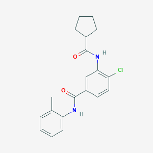 molecular formula C20H21ClN2O2 B309398 4-chloro-3-[(cyclopentylcarbonyl)amino]-N-(2-methylphenyl)benzamide 
