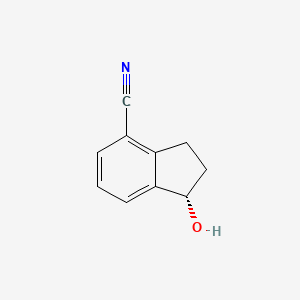 molecular formula C10H9NO B3094003 (S)-1-hydroxy-2,3-dihydro-1H-indene-4-carbonitrile CAS No. 125225-26-5