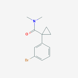 molecular formula C12H14BrNO B3094009 1-(3-bromophenyl)-N,N-dimethylcyclopropane-1-carboxamide CAS No. 1252459-14-5