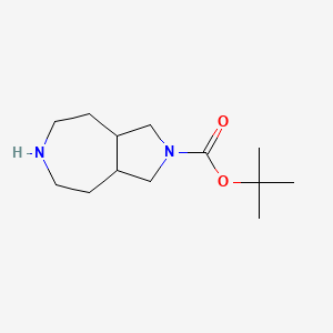 molecular formula C13H24N2O2 B3094014 叔丁基(3aR,8aS)-八氢吡咯并[3,4-d]氮杂卓-2(1H)-羧酸酯 CAS No. 1252572-33-0