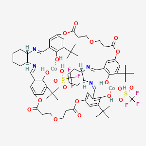 molecular formula C70H90Co2F6N4O20S2 B3094027 环-寡聚双[(1S,2S)-(-)-1,2-环己二胺-N,N'-双(3,3'-二叔丁基水杨亚甲基)Co(III)OTf]-5,5'-双(2-羧基乙)醚 CAS No. 1252661-94-1