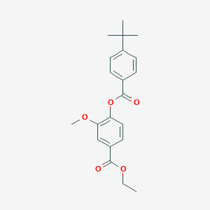 molecular formula C21H24O5 B309404 Ethyl 4-[(4-tert-butylbenzoyl)oxy]-3-methoxybenzoate 