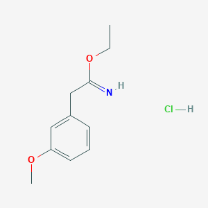 molecular formula C11H16ClNO2 B3094125 Ethyl 2-(3-methoxyphenyl)acetimidate hydrochloride CAS No. 125532-68-5